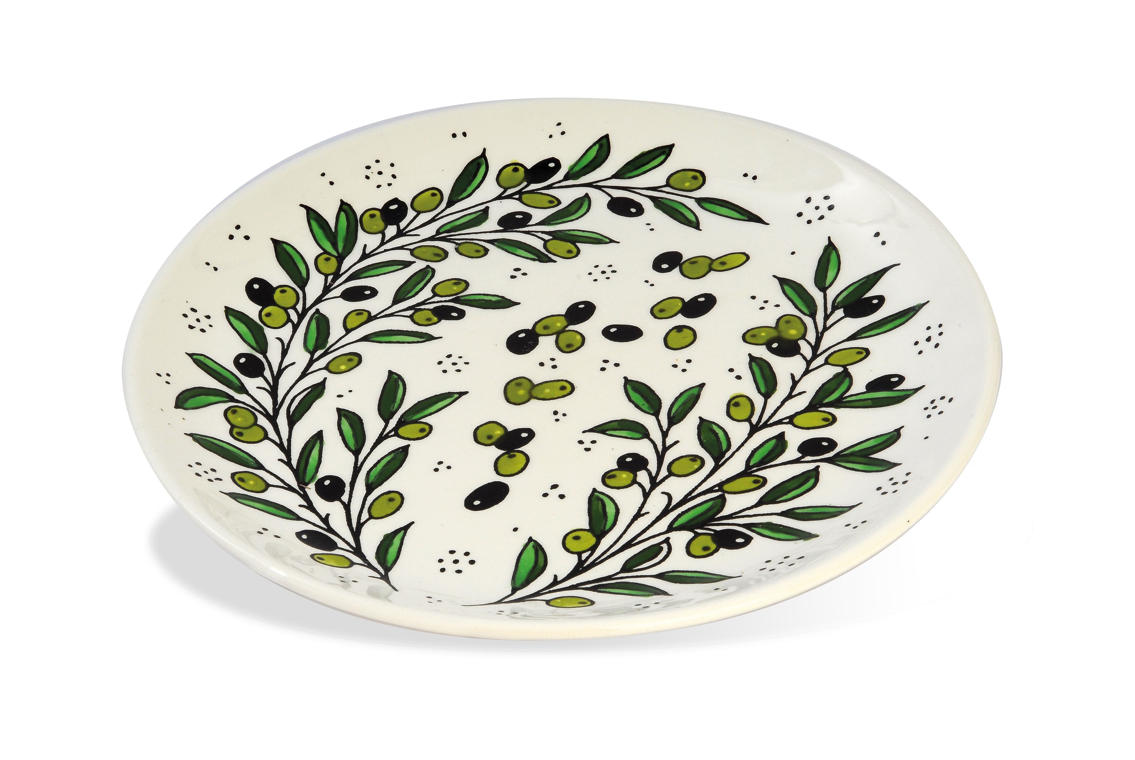 Keramiek bord olijf