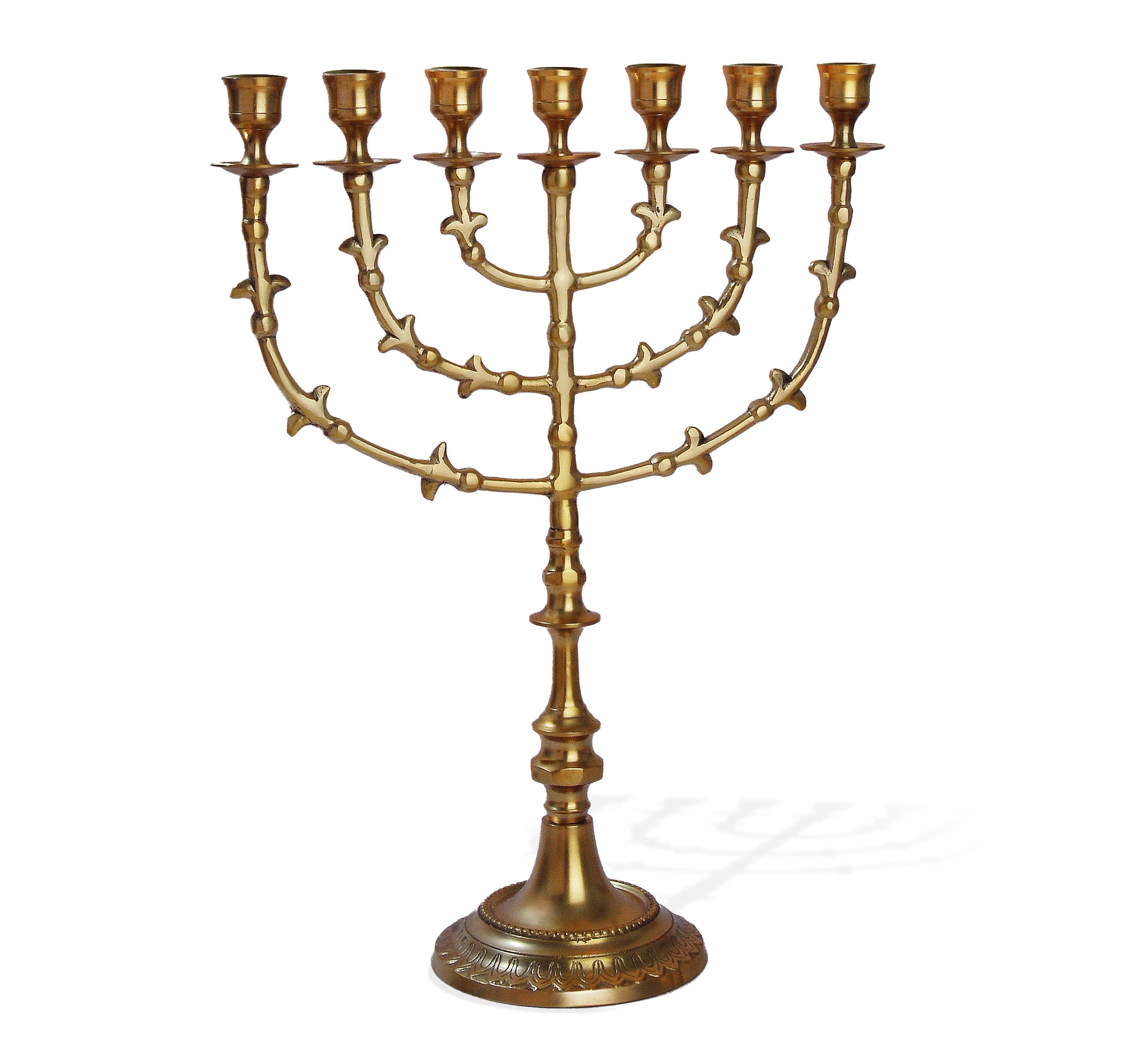 Koperen menora 39cm mat