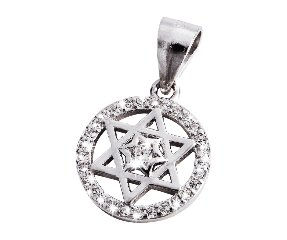 Schitterende ronde Davidster hanger - product image