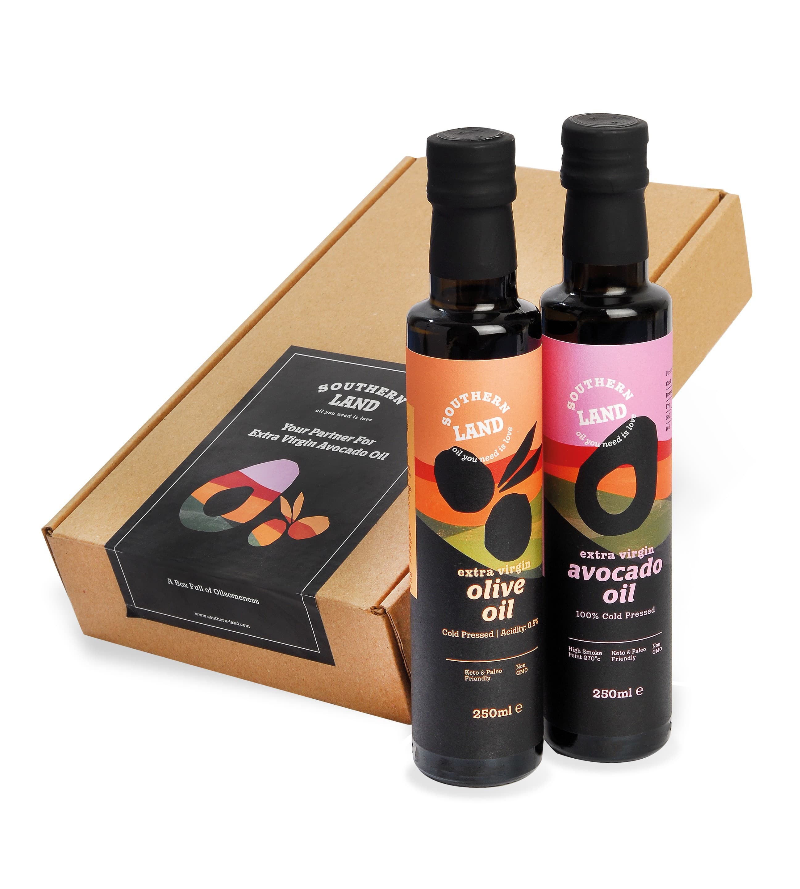 Geschenkset avocado- en olijfolie